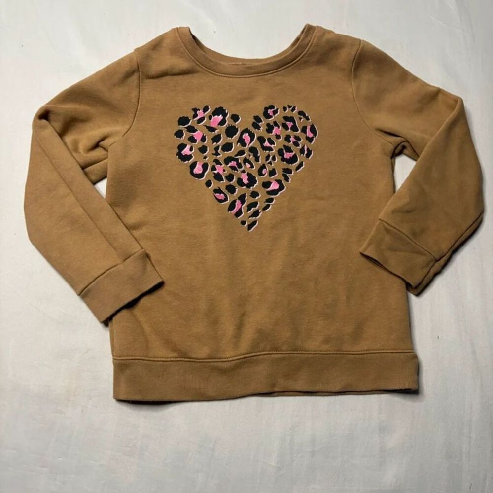 Garanimals Girls Brown Leopard Heart Sweatshirt Size 4T